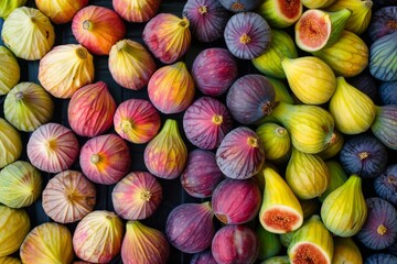 Colorful fruit pattern of fresh figs