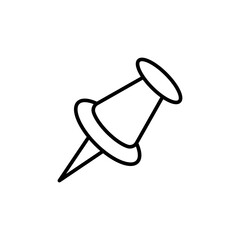 Push pin outline icons, minimalist vector illustration ,simple transparent graphic element .Isolated on white background