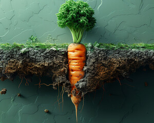 A 3D carrot illustration symbolizes strength