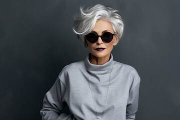 Elegant senior woman with stylish sunglasses