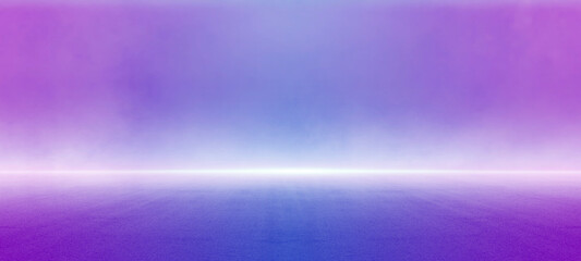 Dark scene colorful lights concert stage blue and purple background, fog in darkness, smoke mist, neon spotlights, night view, Abstract Halloween backdrop, stage shows, street floor studio room