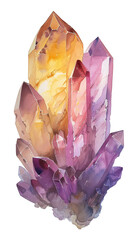 a painting of a cluster of crystals