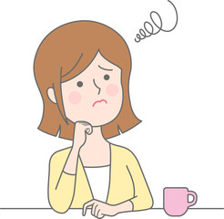 考え事をする女性