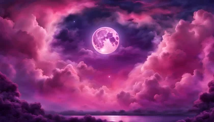 Keuken foto achterwand Roze Mystical Moonlight Serenade