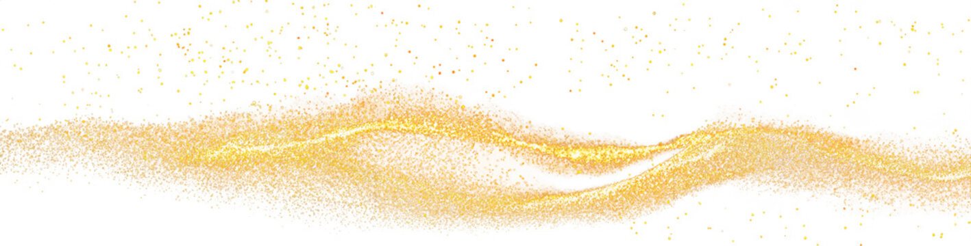 Gold glitter curve splatter magic shining sparking