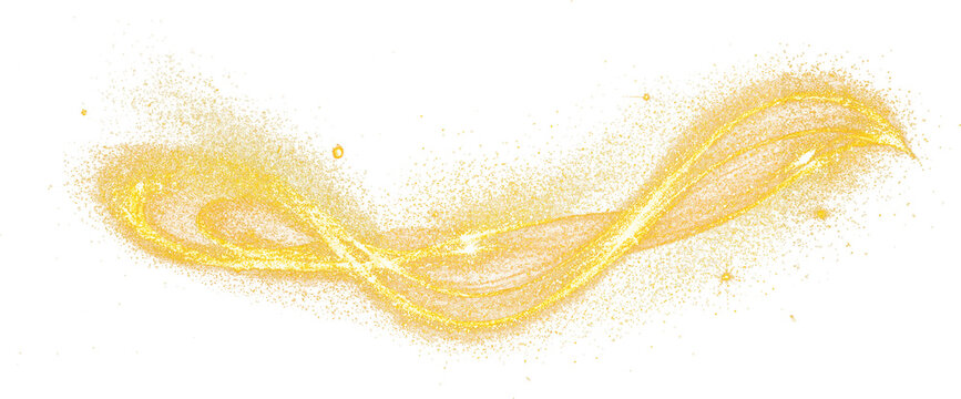 Gold glitter curve splatter magic shining sparking