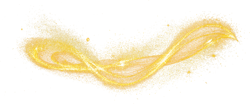 Gold glitter curve splatter magic shining sparking