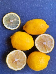 lemons, sliced lemon, yellow citrus fruits, juicy fruits, sour fruits