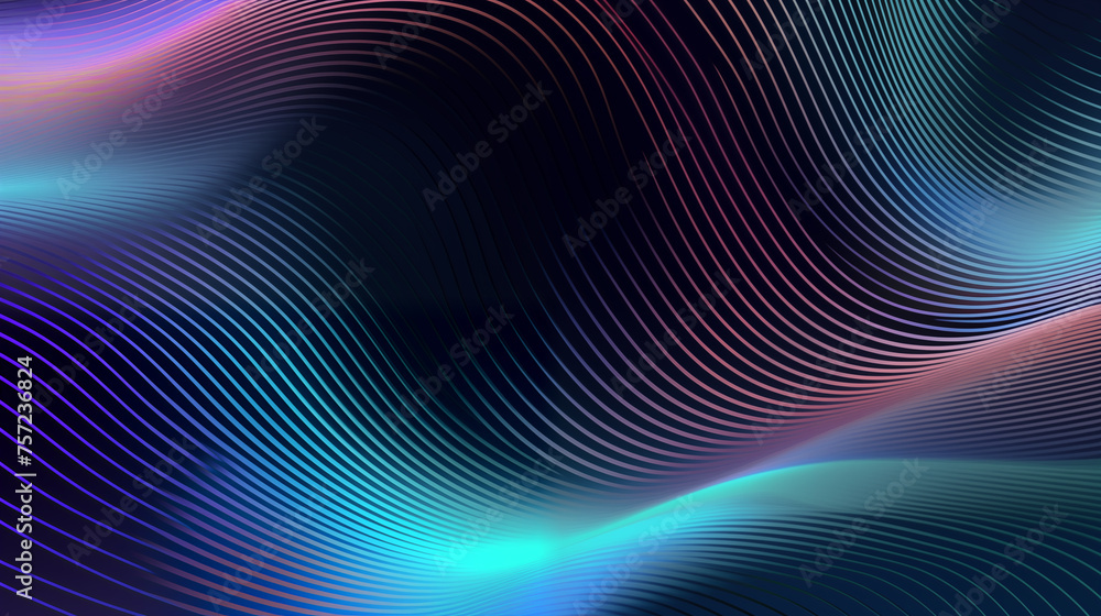 Poster holographic colorful abstract wave patterns ai generated background image