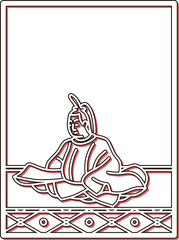 シンプルカラーシャドウ百人一首　貞信公