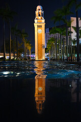 Night Clock Tower in Hong Kong 