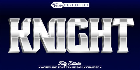 Obraz premium Dark Silver Knight Vector Editable Text Effect Template