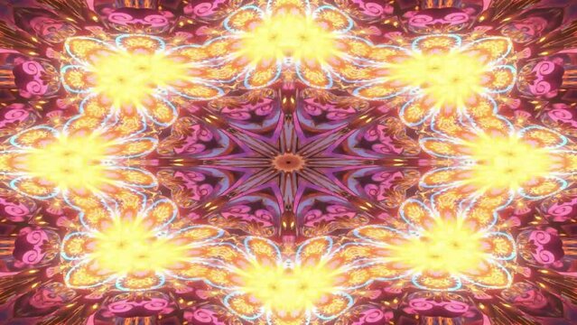 color kaleidoscope with yellow pattern