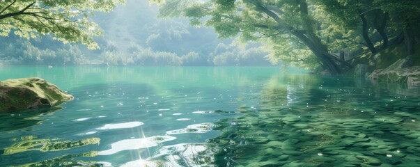 Obraz premium River Flowing Through Forest