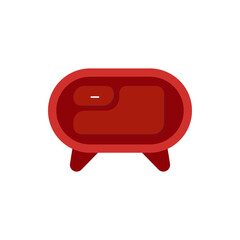 Bedside table vector icon. A cozy bedside table. A colorful bedside table in a simple cute style. Room table top. Place by the bed for things. Home cozy furniture.