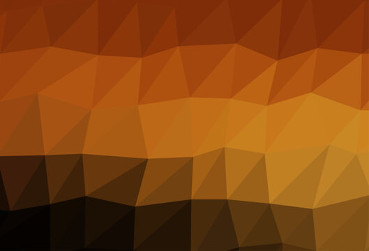 Dark Orange vector shining triangular pattern.