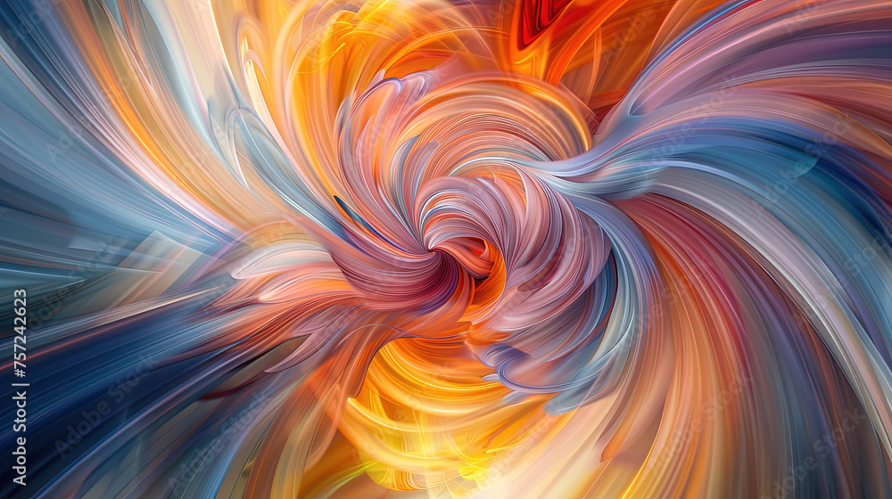 Fototapete a vibrant and dynamic swirl of colors created using computer graphics, showcasing a visually appeali