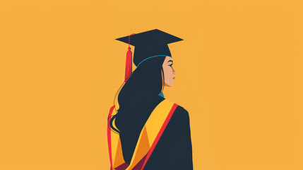 graduated students wearing academic dress, gown or robe and graduation cap and holding diploma, ai generated