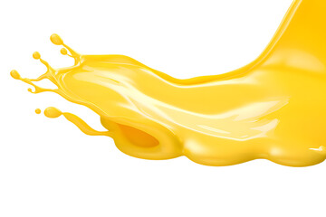 Melted yellow cheese isolated on transparent background. Cheese splash