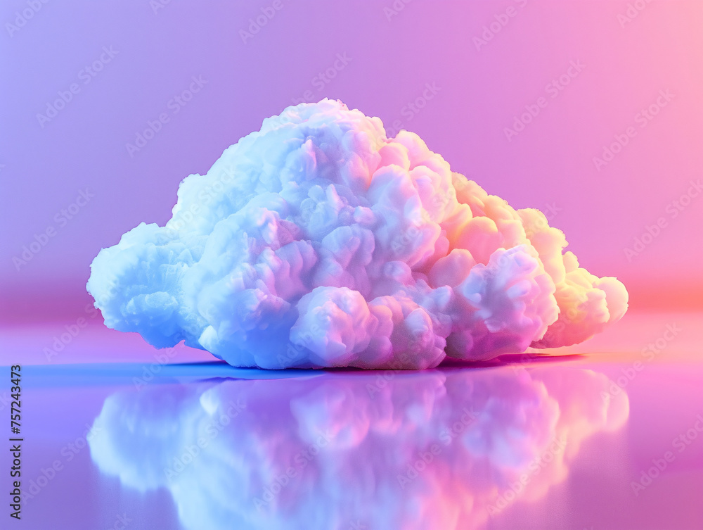 Poster 3d fluffy cloud cartoon style pattern, clouds 3d rendering