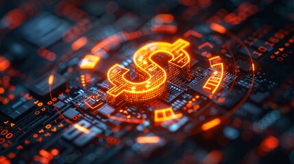 virtual screen displaying budget planning, business and technology concept, finance interface, internet networking backdrop, soft glow illumination AI Generative