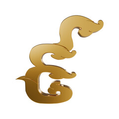 Naklejka premium Khmer Art Style Number 9 Golden Text 3d illustration