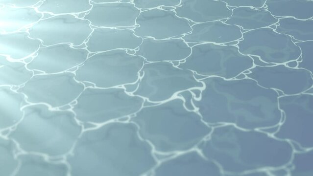 アニメ調の水面が揺らぐループ映像