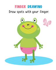 Drawing fingerprints for children. Educational game for preschool children. Activity of kids. Cartoon characters. Vector illustration. Game with funny animals
