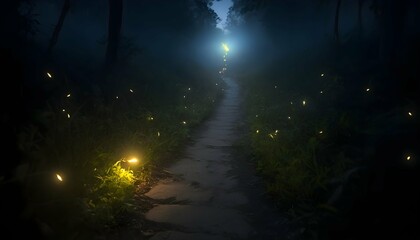A Firefly Illuminating A Hidden Pathway