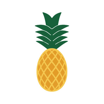 flat_logo_pineapple_tropical_fruit_vector_illustration