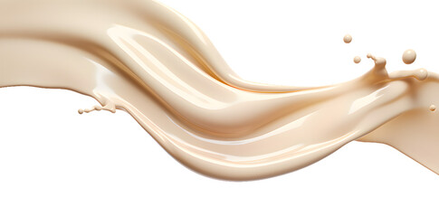 Liquid makeup foundation cream splash isolated on transparent background
