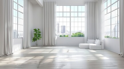 The Warmth and Welcome of a White Interior Accentuated by Natural Light Through a Large Window