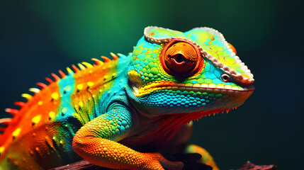 Digital illustration of colorful lizard