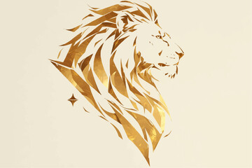 Stylized 3D Lion Logo on White Background