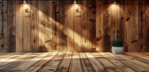 The Warmth and Comfort of a Perfectly Matched Wooden Wall Background and Floor
