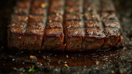 appetizing grilled steak closeup