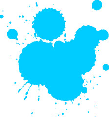 blue watercolor dropped splatter splash on white background
