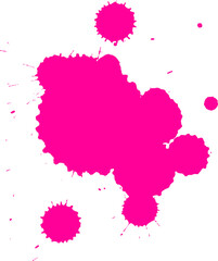 pink watercolor painting dropped splatter splash on white background
