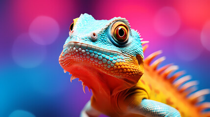Fototapeta premium Digital illustration of colorful lizard