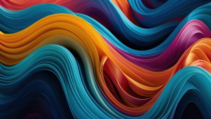 Spectrum Swirls Wallpaper Featuring Wavy Shapes Filled with Colorful Gradient