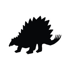 Dinosaur silhouettes vector illustration isolated on white background. Prehistoric animal vector silhouette. Black dinosaur silhouettes for kids. 