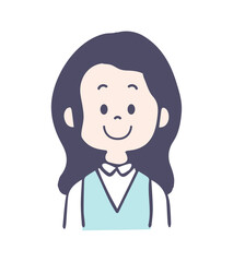 制服を着たロングヘアの女性