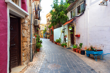 Picturesque narrow street in the old town of Sur. Republic of Lebanon