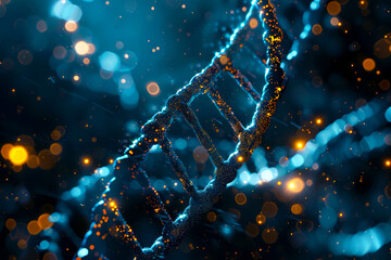 Unveiling the Potential of Genetic Medicine: 3D Blue DNA Helix Backdrop for Cutting-Edge Biotech Research