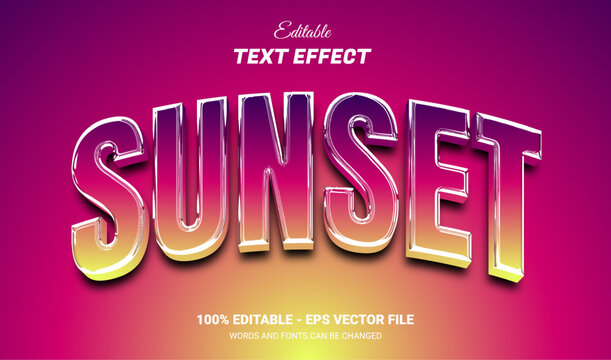 sunset editable text effect