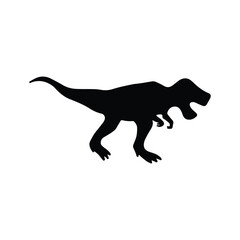 Dinosaur silhouettes vector illustration isolated on white background. Prehistoric animal vector silhouette. Black dinosaur silhouettes for kids. 