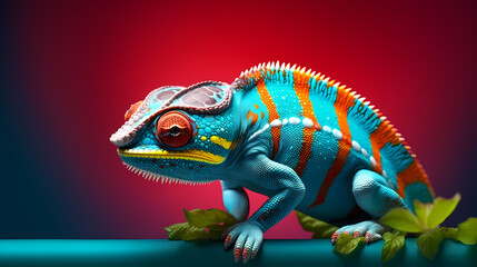 Fototapeta premium Close-up of a colorful chameleon