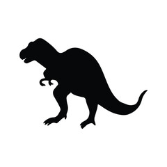 Dinosaur silhouettes vector illustration isolated on white background. Prehistoric animal vector silhouette. Black dinosaur silhouettes for kids. 