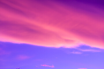 Abstract and pattern of cloud sky, Velvet violet, Velvet Purple, Trend color of the year background, Pattern of colorful cloud and sky sunset or sunrise: Dramatic sunset in twilight