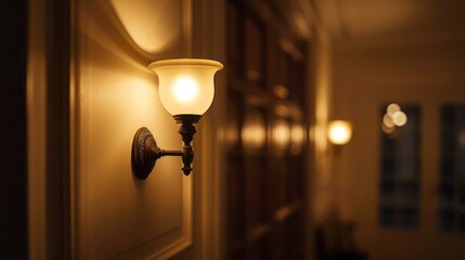 The Soft Harmony Between Modern Wall Lights and an Ancient Lamp in the Stillness of Night